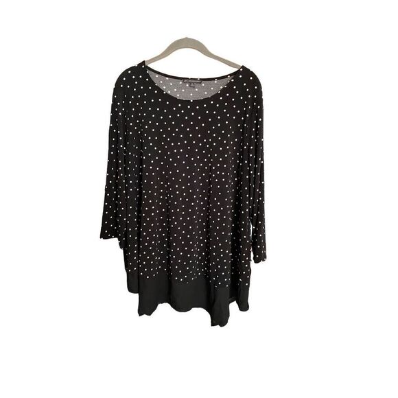 Adrianna Papell Dixie polkadot plus size top size 2X - Picture 3 of 5
